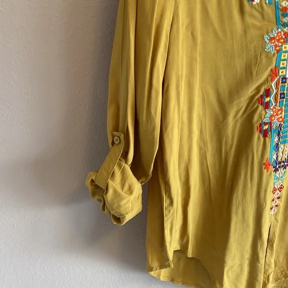 Luna Moon tunic with embroidery, size L, mustard color - Picture 3 of 8